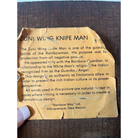 Vintage “Zuni Wing Knife Man” Art - Picture 3 of 3